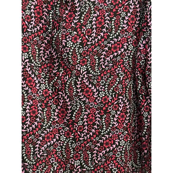 Talbot's Women's Red Pink Floral Blouse Size 2XP Petite Plus Size Long Sleeve - Picture 2 of 6